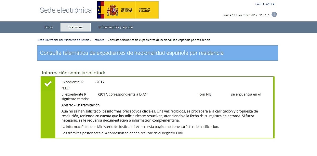 Nacionalidad Española por Residencia, “Finalizado – Concedido”