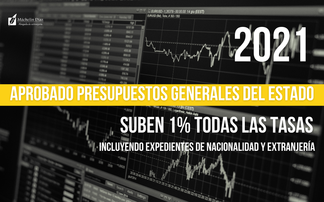 presupuestos generales del estado, aumento de tasas 1%, máchelin diaz, despacho de abogados de extranjeria, abogados en madrid